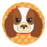Cavelier spaniel round sticker