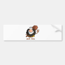 Caveman Gesturing The Peace Sign Bumper Sticker
