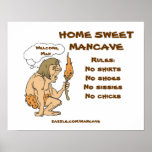 Caveman Mancave Rules posters