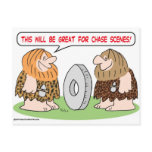 caveman wheel chase scenes postcards