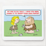 caveman, woman, axe, shave, legs mousepads