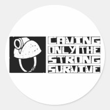 Caving Survive Round Stickers