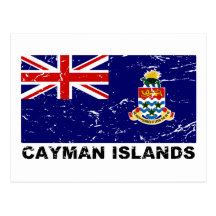 Cayman Islands Vintage Flag Postcard
