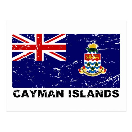 Cayman Islands Vintage Flag Postcard