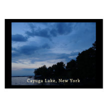 Cayuga Lake Blue Sunset Business Card Templates