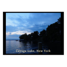 Cayuga Lake Blue Sunset Sky Business Card Templates