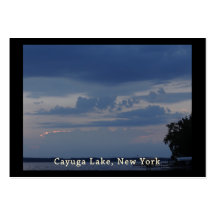 Cayuga Lake Cloudy Sky Business Card Template