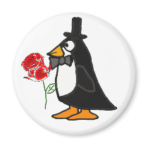 CB- Penguin and Rose Magnet