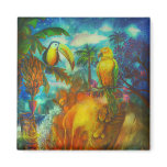 CBjork ISLAND Tiki Lava with Birds magnets