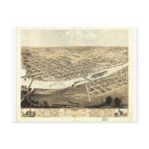 Cedar Rapids, Iowa in 1868 Postcard