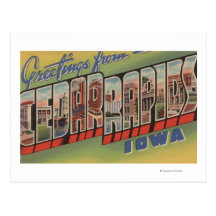 Cedar Rapids, Iowa - Large Letter Scenes Postcard
