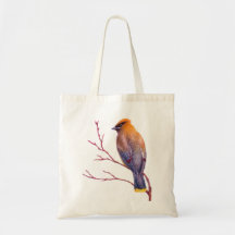 Cedar Waxwing Canvas Bag