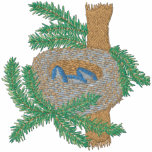 Cedar Waxwing Nest embroidered shirts