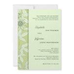 Celadon Green Botanical  Floral Wedding Invitation