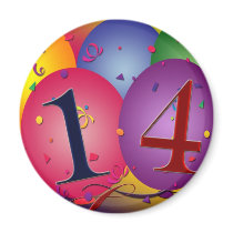 Celebrate 14th Birthday Fridge Magnets