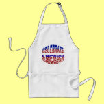 Celebrate America Flag Font #1 Apron aprons