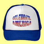 Celebrate America Flag Font #1 Hat hats