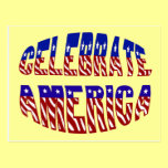 Celebrate America Flag Font #1 Postcard postcards