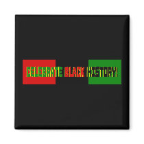 Celebrate Black History--Red, Black & Green Banner Magnet