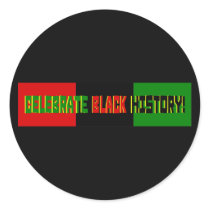 Celebrate Black History--Red, Black & Green Banner Round Sticker