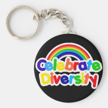 Celebrate Diversity Gay Pride Rainbow Keychain