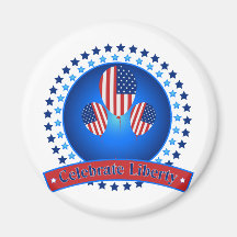 Celebrate Liberty Patriotic America - We Love USA Refrigerator Magnets