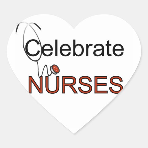Celebrate Nurses T-shirts and Gifts Heart Stickers