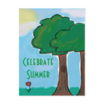 Celebrate Summer Trees and Flower Painting postcards