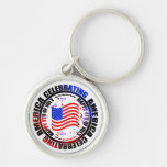 Celebrating America Happy 4th of July Keychain