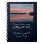 Celebration of Life Guest Book Fisherman at Sunset Note Book