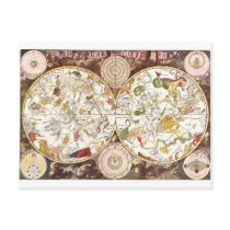 Celestial map from the 17th century post cards