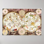 Celestial map from the 17th century posters