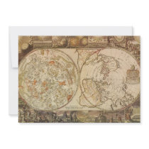 Celestial Map, Joseph Moxin, 1674 Invitations