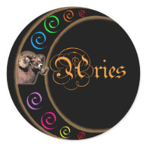 Celestrial Moon Aries Stickers