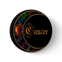 Celestrial Moons Zodiac Cancer Pinback Buttons
