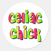 Celiac Chick Round Stickers