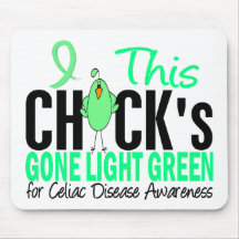 CELIAC DISEASE Chick Gone Light Green Mouse Pads