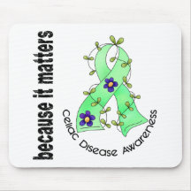 Celiac Disease Flower Ribbon 3 Mousemats