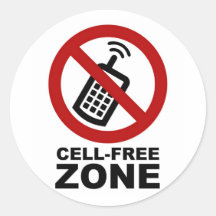 Cell Phone Free Zone Runder Sticker