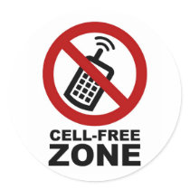 Cell Phone Free Zone Runder Sticker