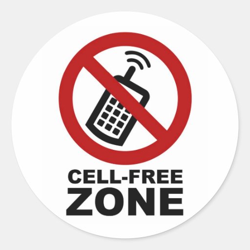 Cell Phone Free Zone Stickers | Zazzle