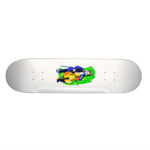 Cello Bass Orchestra Player Blue Suit Seated Skate Decks
