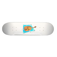 Cello Blue Back Stringed Instrument Design Skate Decks