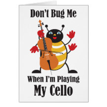 Cello Bug Greeting Cards