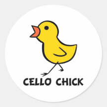 Cello Chick Round Sticker