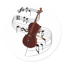 Cello Round Sticker