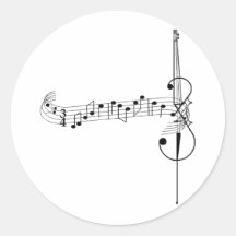 Cello Waltz Round Sticker