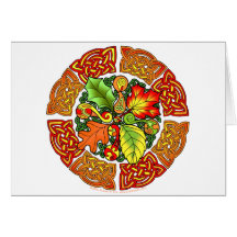 Celtic Autumn Leaves Greeting Card