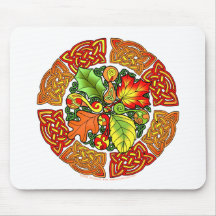 Celtic Autumn Leaves Mouse Pads