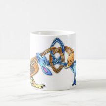Celtic bird and rabbit mugs